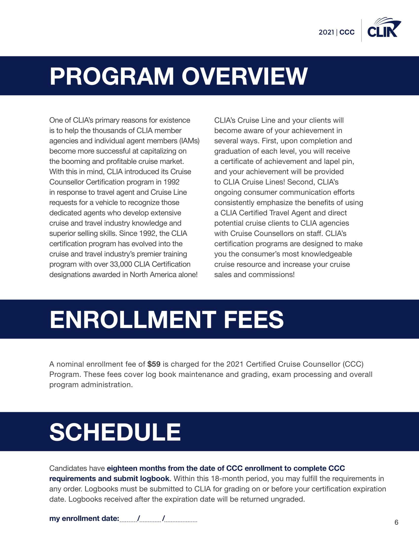 2021 Certified Cruise Counsellor Program - CLIACCCLogbook2021 1212020-06