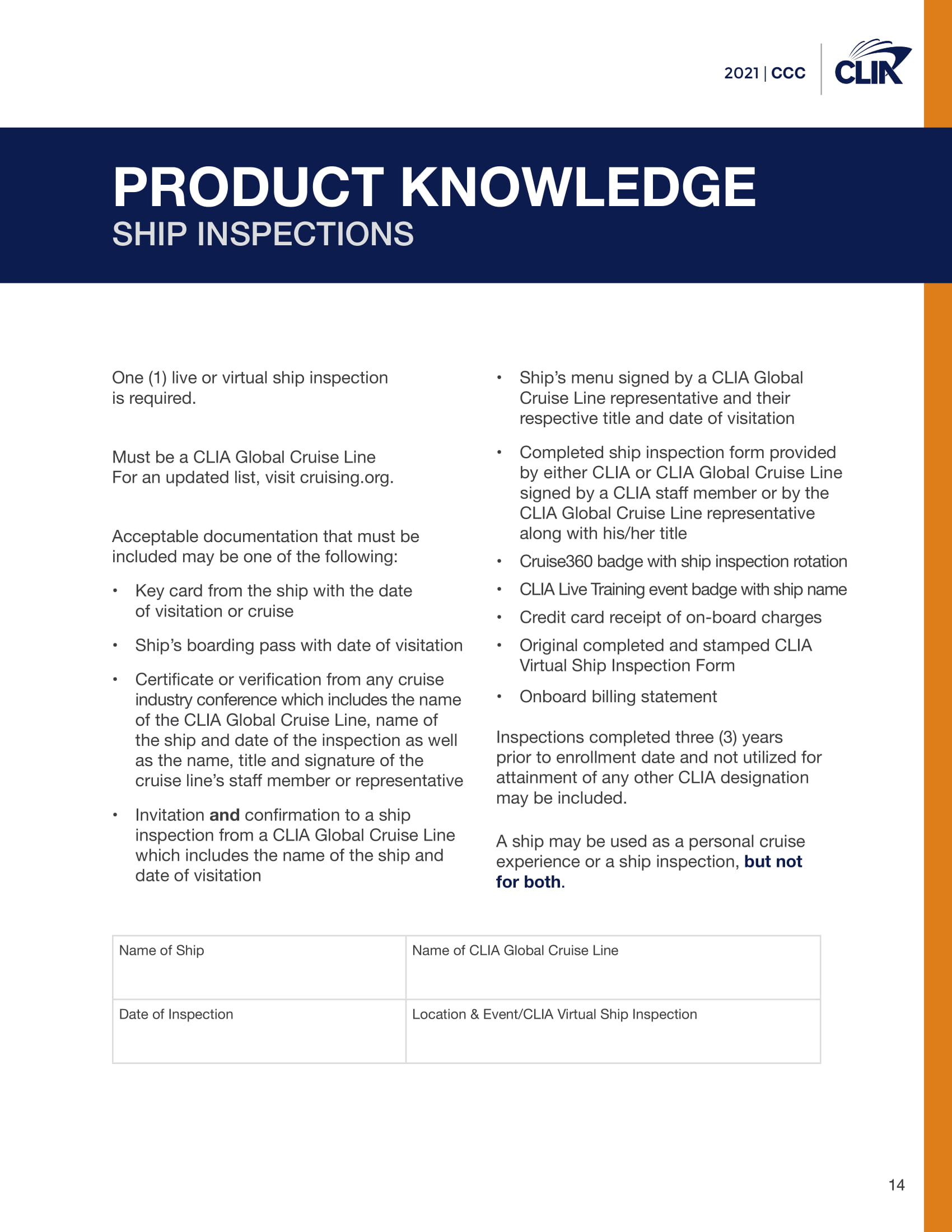 2021 Certified Cruise Counsellor Program - CLIACCCLogbook2021 1212020-14