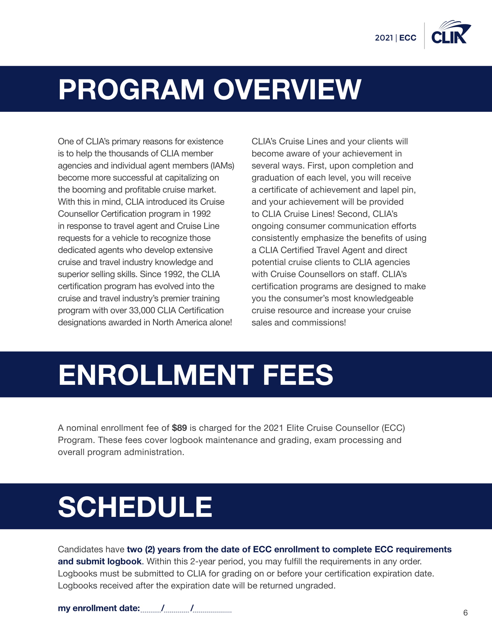 2021 Elite Cruise Counsellor Program - cliaecclogbook2021-1212020-06