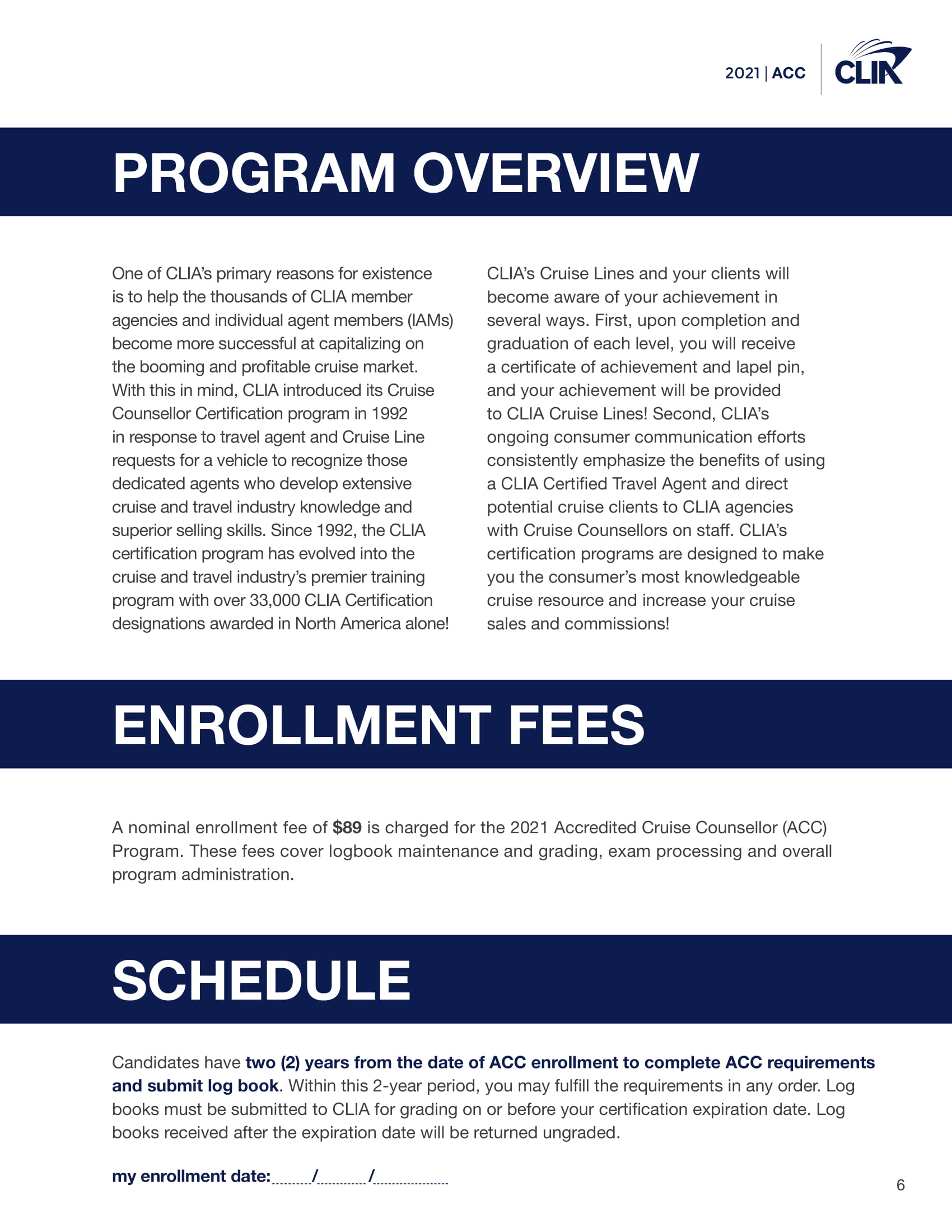 Accredited Cruise Counsellor Program - cliaacclogbook2021-1212020-06